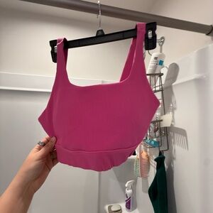 Pink Ribbed Women's Bra
